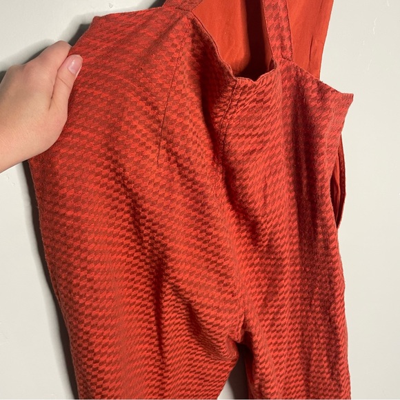 Ace & Jig Auggie Overalls Small Orange Houndstooth Checkered - Picture 10 of 13